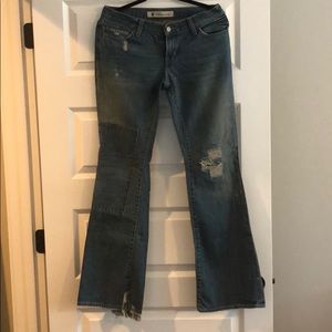 Gap distressed flare jeans